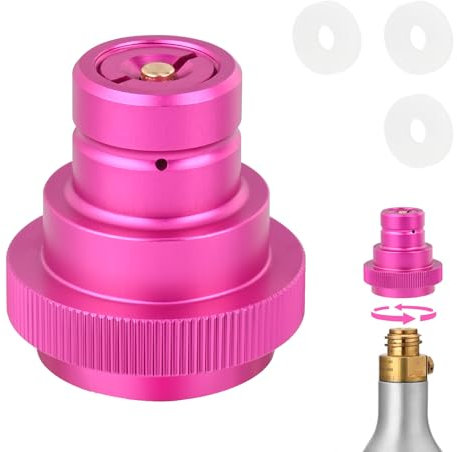 CO2 Quick Adapter aufgerüstet für Soda Water Bubble, Euakee Split CO2 Schnelladapter, Universal CO2 Zylinder mit TR21-4 Außengewinde (Rose)