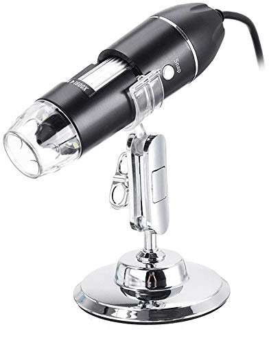 Microscopio digitale Pancellent USB 1600X Ingrandimento 8 LED lente d'ingrandimento della luce, fotocamera portatile per microscopio USB con supporto per la ricerca di laboratorio