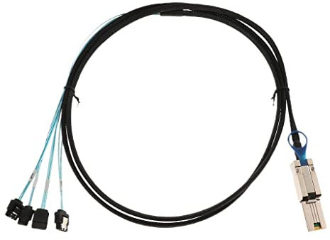 Suammiitstrieadea Mini-SAS 26P SFF-8088 TO 4x SATA 7Pin 6Gb/s Adapter Cable 30AGW & Latch 2M