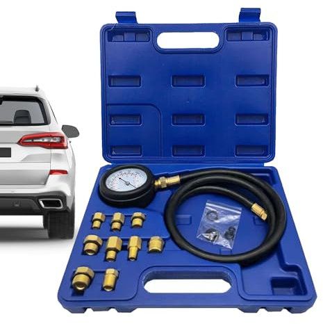 Tester di pressione 'olio – Misuratore di compressione | Set di tester di compressione per motori a olio | Strumento di diagnostica auto con doppia scala | Misuratore di pressione 'olio |