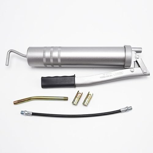 Generisch Einhand Fettpresse 400ml mit Hochdruckschlauch Pistolengriff Fettpresse für Schmiernippel Werkzeuge Inkl. Fettkartusche Mundstück
