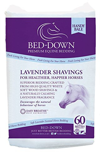 Bed-Down Horse And Small Animal Calming Lavender Oil Soft White Wood Shavings Absorbent Premium Quality Stable Bedding Dust Extracted Antibacterial Handy Bale 2 x 10kg