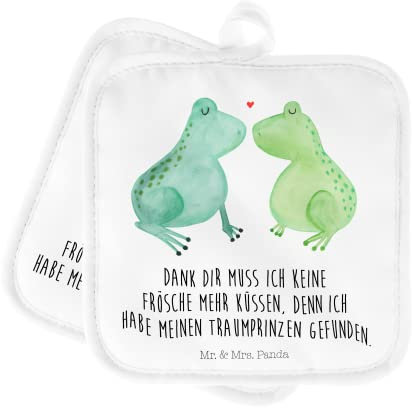 Mr. & Mrs. Panda Topfuntersetzer Frosch Liebe - Geschenk, Freund, Topflappen mit Spruch, Hochzeitstag, küssen, Ehefrau, Liebesgeschenk, Geschenk