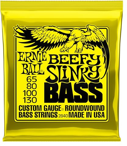 Ernie Ball Beefy Slinky Nickel Wound Electric Bass Guitar Strings - 65-130 Gauge