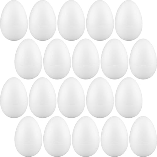 Styropor A020833 - Huevos (80 mm, 20 unidades, EPS, 8 x 5 cm), color blanco