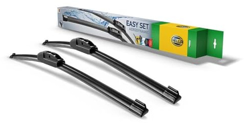 HELLA 9XW 358 164-301 Easy Set Upgrade Limpiaparabrisas - SetUP6053 - Escobilla con hoja plana - para vehic. dirección izquierda - 600/525mm - 24/21 - delante - Cant.: 2