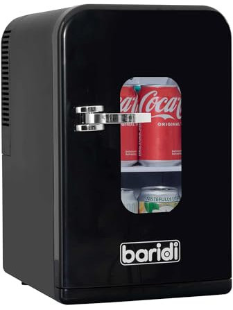 Dellonda Baridi 15L Mini Fridge Cooler & Warmer, 12V/230V, Perfect for Car, Bedroom, Camping, Makeup, Black - DH95
