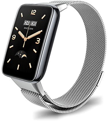 Niboow Cinturino per Xiaomi Smart Band 7 Pro (Xiaomi Mi Band 7 Pro), Uomini Donne Metallo Acciaio Inossidabile Chiusura Magnetico Cinturino per Xiaomi Smart Band 7 Pro (Xiaomi Mi Band 7 Pro)-D'argento