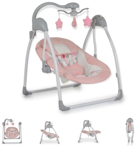 Canguro Baby Bouncer elettrica Jessica Play Bow Funzione musica Funzione dondolo, colorazione:rosa