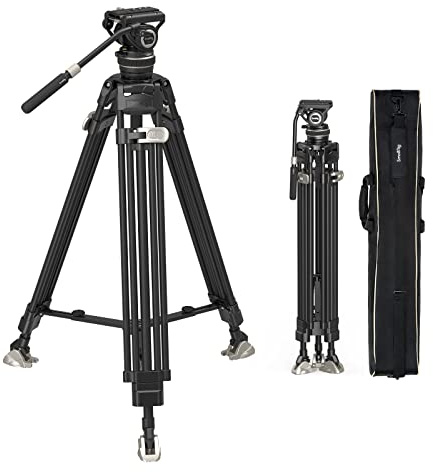 SmallRig AD-100 FreeBlazer Heavy-Duty Carbon Fiber Tripod System, 78 Video Tripod with One-Step Locking System, 360° Fluid Head and Dual-Mode Quick-Release Plate, Max Load 22 lbs for Camera -3989