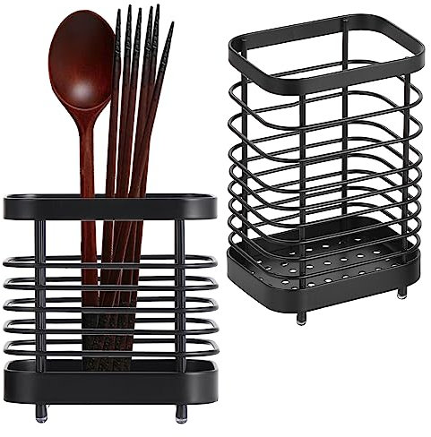 KEESIN Küchenutensilienhalter Edelstahl,2 Stück Utensilienhalter Küchenutensilienhalter Küchenutensilienhalter Edelstahl Essstäbchen für Messer Gabel Essstäbchen platzsparendes Utensilienregal