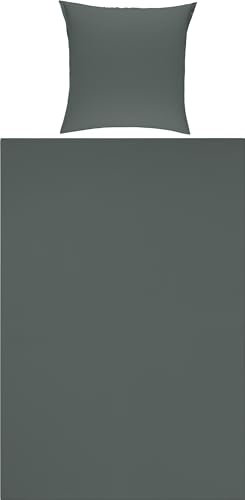 Erwin Müller Bettwäsche Traunstein Single-Jersey anthrazit Größe 1x 135x200 cm + 1x 80x80 cm