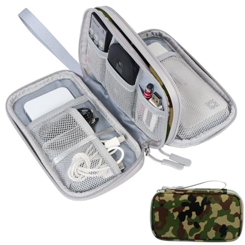 Skycase kabeltasche,reise gadgets,kabel organizer tasche, kabeltasche organizer, kabel organizer tasche klein für Elektronische Accessoires USB Power bank Ladekabel (Army Green)