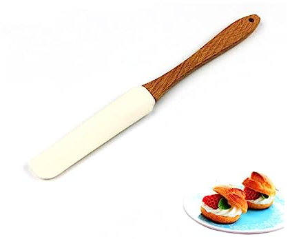 MAGICLULU Espátula De Silicona Con Mango De Madera Desmontable Para Crema y Mantequilla Raspador Multiusos Para Repostería y Alisado De Tartas Utensilio Resistente y Fácil De Limpiar