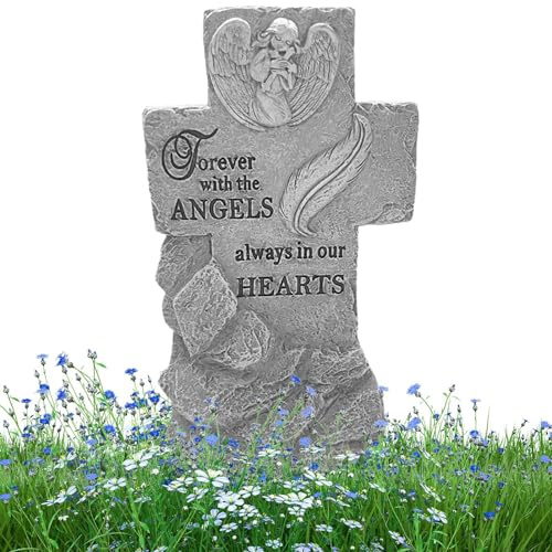 Ristyur Piedra Conmemorativa del jardín del ángel, Piedra de la Memoria para el jardín - Marcador de Tumba de Piedra Conmemorativa para Mascotas | Lápida para Perro grabada, lápida para Gato de