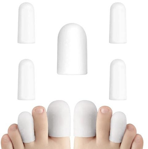 LICQIC 5 Pcs Big Toe Cap, Silicone Toe Protectors, Gel Toe Caps for Provides Relief from Missing or Ingrown Toenails, Corns, Blisters, Hammer Toes, Reduce Friction, Protect Big Toe