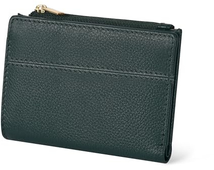 Small RFID Full Grain Leather Wallet for Women - Bifold Coin Purse Card