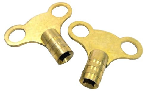 Dekton 2pc Radiator Keys- Suitable For Bleeding Radiators| Brass Radiator Air Bleed Keys| Strong And Robust Long-lasting| Square Opening Which Will Fit Most Radiator Heating Systems| Brass Material