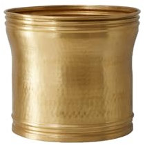 Serene Spaces Living Rajani Hammered Aluminum Planter – Decorative Indoor Plant Pot with Textured Finish, Antique Cachepot for Home, Office, Event Décor, Gift Idea, 15 Diameter & 15 Tall