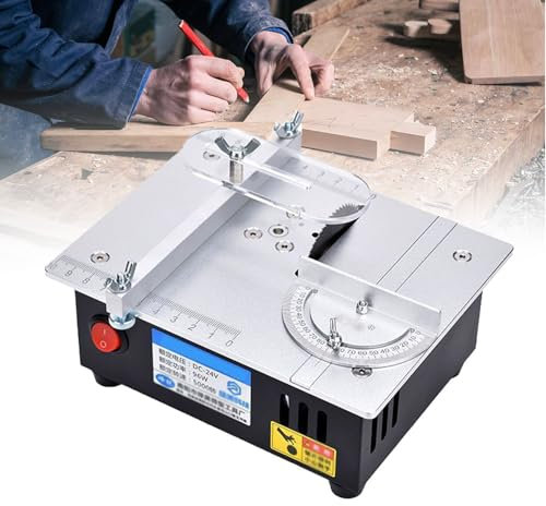 EnweMahi Mini Sierras De Mesa para Trabajar La Madera, Sierra De Banco De Mesa para Bricolaje, Mini Sierra Ingletadora De 45°, Carcasa De Metal Duradera, Sierra De Modelismo para Manualidades Black