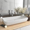 Myheimly Luxus Waschbecken Rechteckig Waschtisch Aufsatzwaschbecken Waschplatz Handwaschbecken Aufsatzwaschtisch 71x38cm Keramik Matt-Weiß