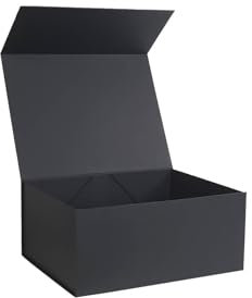 packster 10x Magnetbox Geschenkbox Geschenkkarton 310 x 220 x 50 mm Magnetverschluss 120g/qm Schwarz hochwertige Geschenk-Verpackung