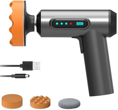SGZIOO Cordless Car Polisher with 2000mAh Rechargeable Battery, 20000 RPM, Car Polishers and Buffers Kit, 3 Polishing Pads, Car Buffer Polisher Machine for Waxing, Polishing and Sanding