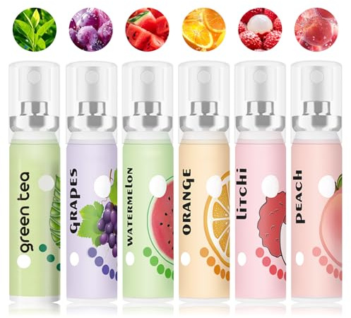 6 Count Breath Spray,Dry Mouth Spray,Breath Freshener,Peach,Grapes and Various Fruit Flavors 0.74 fl.oz/Bottle