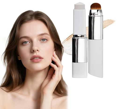 Ferizzia Bâton Fond de Teint 2 en 1 avec Pinceau, Couverture Imperméable et Durable, Color Changing Foundation Stick, Bâton de Fond de Teint Léger, Tous les Types de Peau