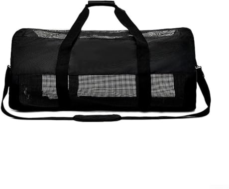 Bolsa de buceo multifuncional de 60 L con diseño ventilado para almacenamiento de equipo (negro)