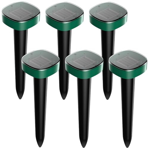 Behogan 6 repellenti per talpe ad ultrasuoni: IP65 impermeabile a energia solare, per esterni e giardino