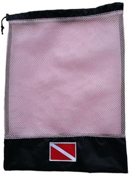 Haodream Borse a rete per nuoto subacqueo Immersioni sportive Borse con coulisse Borsa per immersione per sub Snorkeling Tasca per cintura con pesi Borsa a rete per immersione