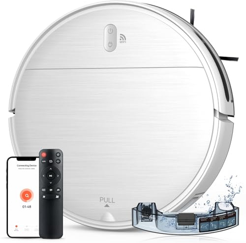 Robot Vacuum and Mop Combo, 2 in 1 Robotic Vacuum Cleaner with Schedule, App/Alexa/Voice Control, Slim 2.87, Self-Charging, Strong Suction & Long Runtime, Ideal for Hard Floor, Pet Hair, Carpet