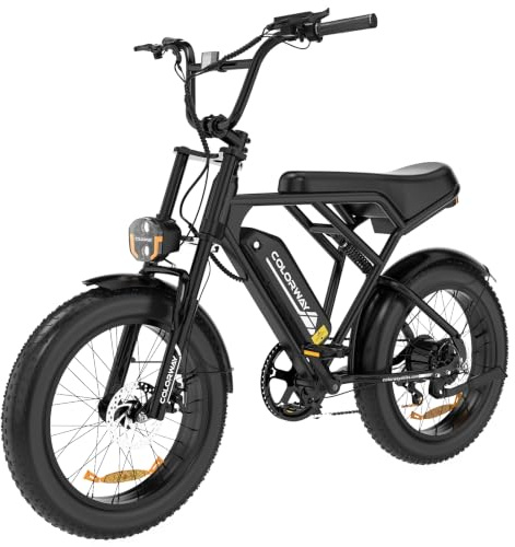 COLORWAY Vélo Électrique 20 Fat Tire 250W pour Adultes, Électrique Tout Terrain Homme, Batterie Amovible 36V 12Ah Grande Autonomie, avec Écran LCD Intelligent, Freins à Disque-BK29G