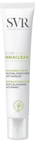 SVR - Sebiaclear Active Teinté - Soin teinté anti-imperfections – Unifie le teint & matifie – Peaux grasses à tendance acnéique – Niacinamide 4% & Acide salicylique – 40 ml