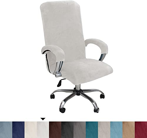 Bestenrose Velvet Office Chair Cover Stretch Computer Desk Armchair Covers | Chair Covers, with Arm Cover, Slipcover,Replacement, Washable, Rotating, Universal, Soft, Stretch, Protector, No Slip