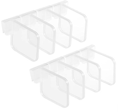 JTMM Divisori per frigorifero (8 pezzi) regolabili per cassetti e frigoriferi, divisori in plastica per casa, cucina, ufficio (trasparente)