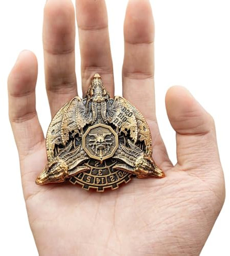 7 in 1 Fidget Spinner Würfel Set für DND, Neuheit Wing Dragon Metal Roulette D&D Würfel mit Geschenkbox, Dungeons und Drachen RPG Rollenspiel Würfel Golden