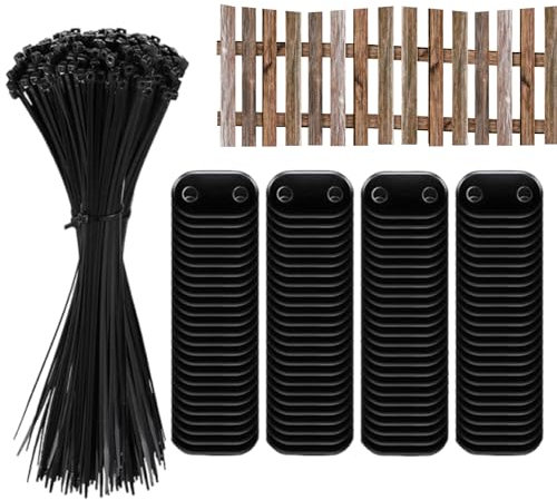 Kit de fixation pour clôture brise-vue – Clips de montage | Kit de montage de clôtures | Attaches de câbles métalliques | Accessoires de fixation de barrière résistants aux UV pour terrasse, jardin