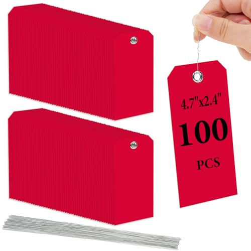Flintronic 100pcs Etiquette Prix en Plastique, Étiquettes de prix avec fil, Étiquette Étanche à l'eau Rigide, Étiquettes de Prix en Vierges Inscriptibles pour Etiquette Vetement Bijoux Cadeaux