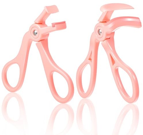 LXUEJIE 2 Style Eyelash Curlers, Plastic Eyelash Curler, Premium Cute Small Eye Lash Curler for No Pinching or Pulling Lash, Professional Makeup Tool for Eyelashes for Long Lasting (Pink)