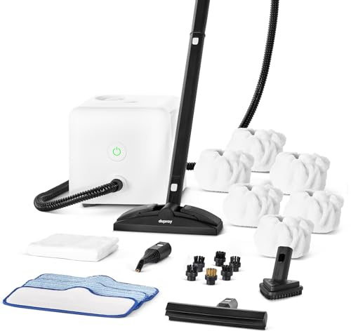 Dupray Neat Steam Cleaner with 22-Piece Accessory Kit – Versatile, Portable Steamer for Floors, Upholstery, Tiles, and More, removes 99.9% of Bacteria & Viruses* (incl. x6 Triangle Bonnets)