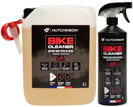 HUTCHINSON – Pack de 2 Limpiadores para Bicicleta de Alto Rendimiento (1 L y 5 L) – No Deja Rastro – Fórmula Espumosa – Acción Rápida y Económica – Made in France