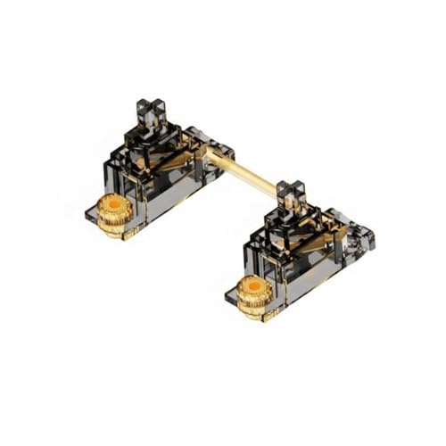 Moyeetings Mekaniskt tangentbordsstabilisatorset med automatisk kompenserande elastisk struktur med skruv-i PCB-kablar och PTFE-dynor. 2 mm till 1,6 mm PCB-kompatibilitet lämplig, transparent svart
