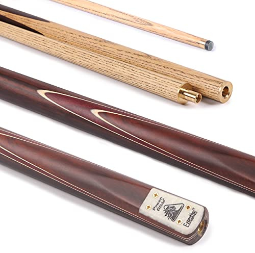PowerGlide Snooker köpinne |Executive|Handskarvad rosenträrumpa med mahogny främre skarv med naturliga faner | 9,5 mm spets | 2 delar med snabbfrigörande mässingsfog|538 ml | Full storlek 145 cm, brun