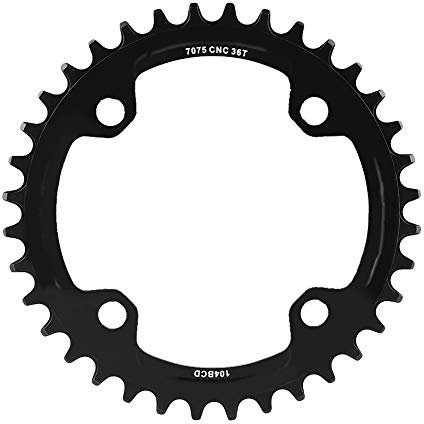 Alomejor Single Speed Kettenblatt f¨¹r Mountainbike - Kurbelgarnitur mit Innenlager, Reparaturteile 32/34/36/38T, BCD 104mm (36T Schwarz)