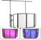Vonyx DJ Booth Set - Mobiles DJ Pult, DJ Screen, 1x Vonyx DB2 DJ Tisch klappbar, 1x Vonyx All-in-1 Pro Disco-Ständer, DJ Tisch Mobil, DJ Table mit Lichtstativ zum zusammenstecken, DJ Equipment