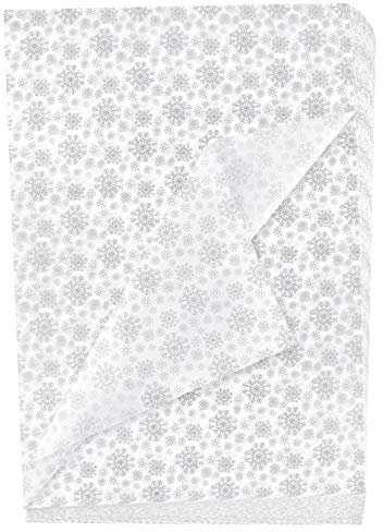 MIAHART 100 Silber Weihnachten Schneeflocke Seidenpapier Blätter 50 * 35cm Weihnachtspapier für DIY und Basteln Geschenktüten Dekoration (Silber)