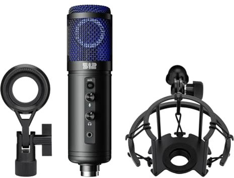 512 Audio Tempest - Micrófono USB de Condensador de Estudio de diafragma Grande para grabación y transmisión Profesional, Color Negro