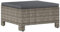 vidaXL Gartenhocker mit Kissen Fußhocker Sitzhocker Beistellhocker Hocker Fußschemel Ottomane Gartenmöbel Garten Terrasse Grau Poly Rattan